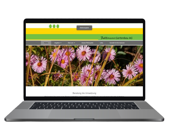 Webdesign für Fellmann Gartenbau AG in Birmenstorf