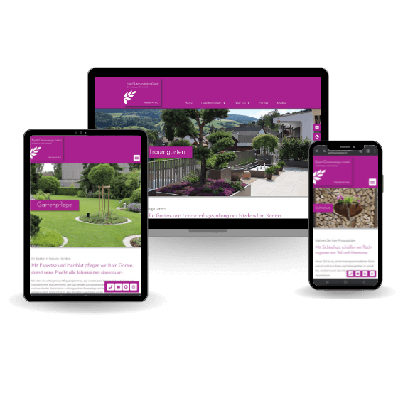 Responsive Design-Beispiel für einen Gärtner aus Niederwil, Kanton Aargau